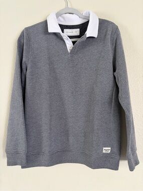 abercrombie kids Grey Rugby Shirt with White Collar